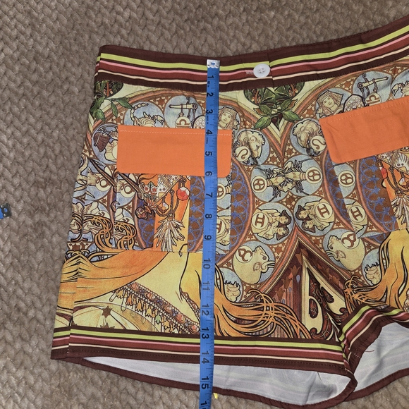 Colorful Patterned Shorts with Orange Accents Size 2X - Picture 5 of 6